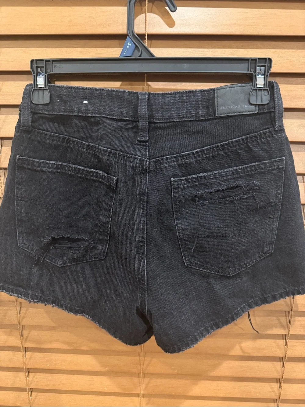 American Eagle Outfitters Black Distressed Denim Shorts
